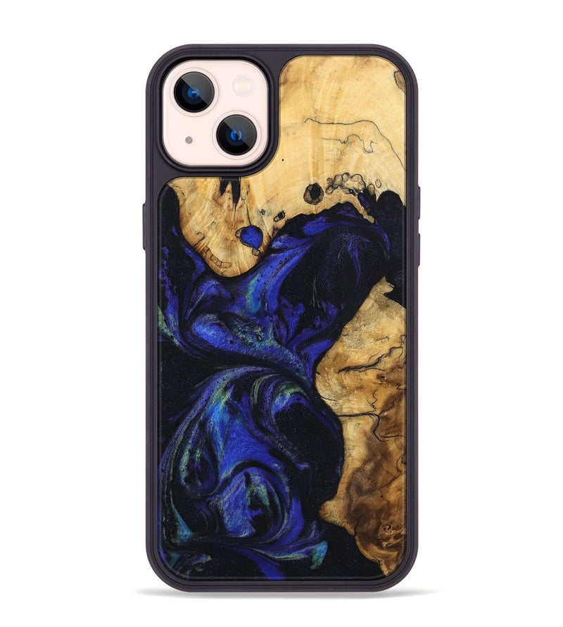 iPhone 14 Plus Wood Phone Case - Tsugio (Blue, 740478)