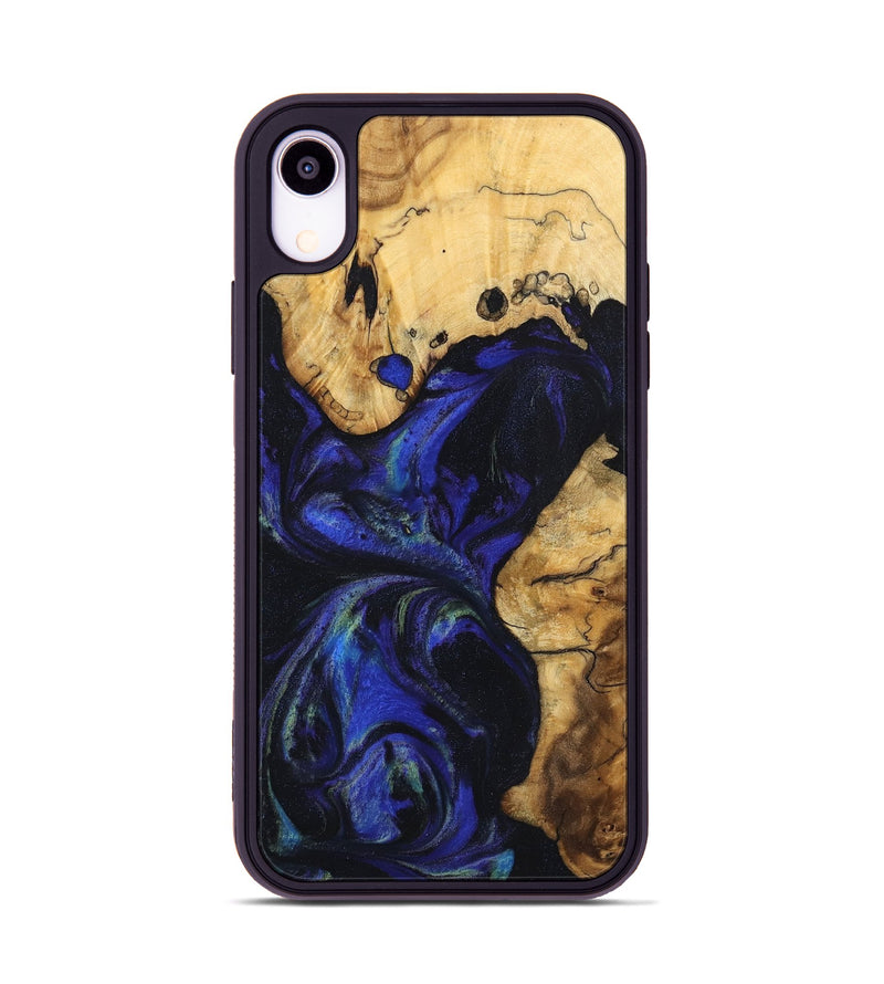 iPhone Xr Wood Phone Case - Tsugio (Blue, 740478)