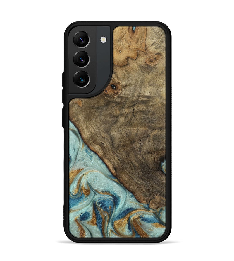 Galaxy S22 Plus Wood Phone Case - Deward (Teal & Gold, 740481)