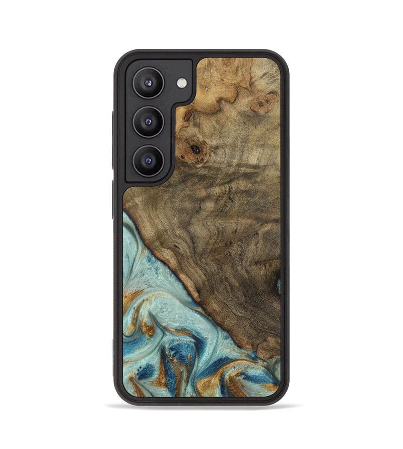 Galaxy S23 Wood Phone Case - Deward (Teal & Gold, 740481)