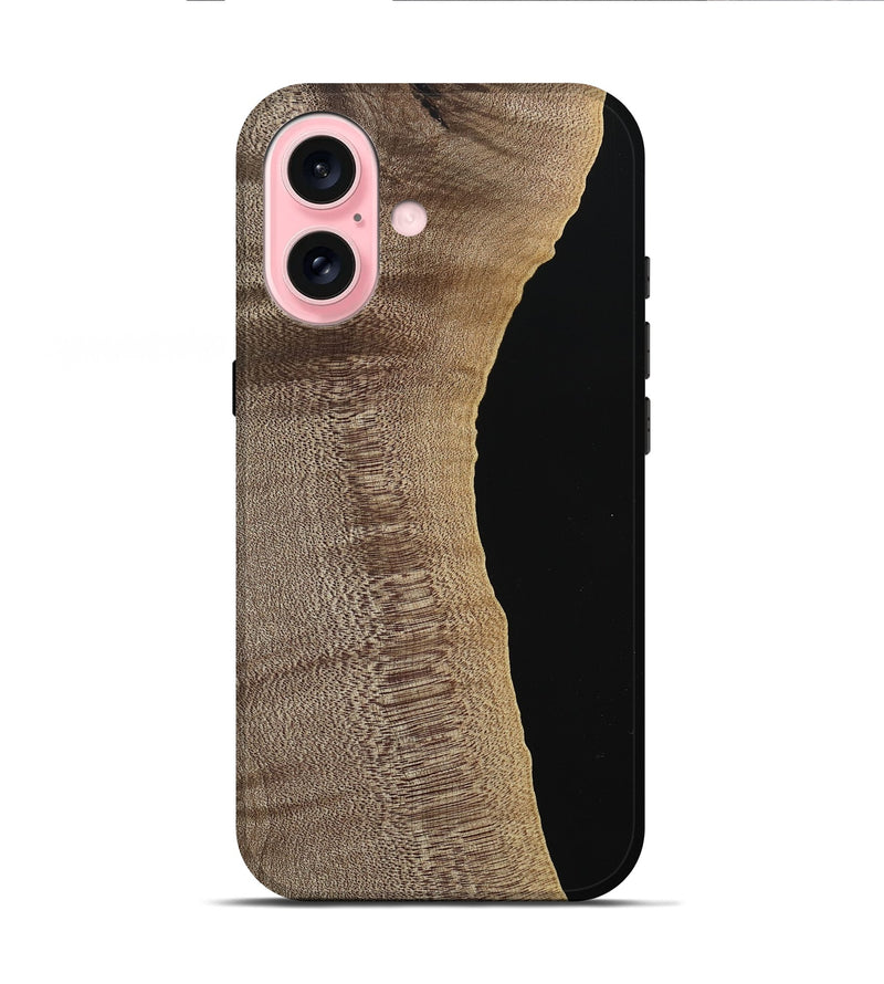 iPhone 16 Wood Live Edge Phone Case - Dhiren (Wood Burl, 740578)