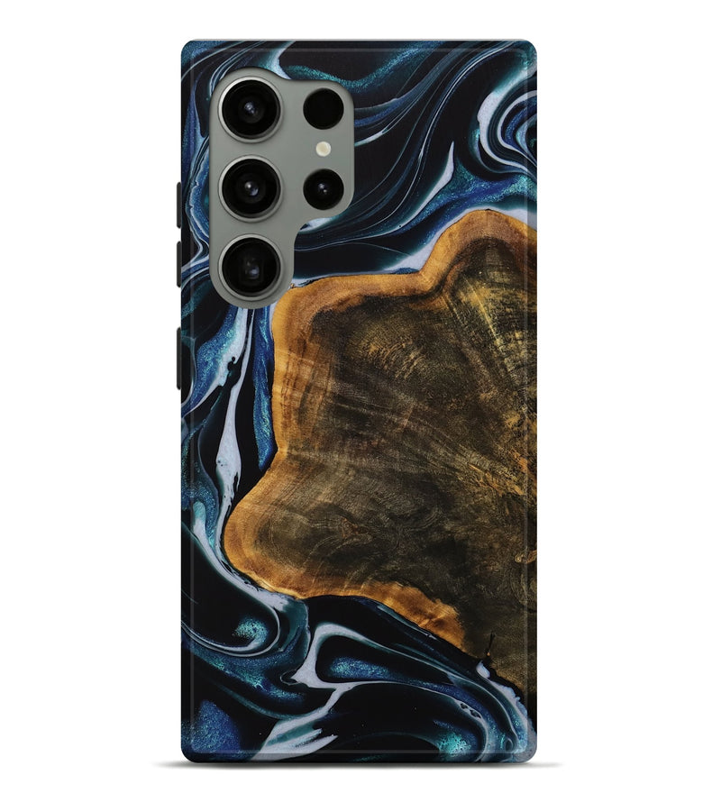 Galaxy S24 Ultra Wood Live Edge Phone Case - Behnam (Blue, 740580)