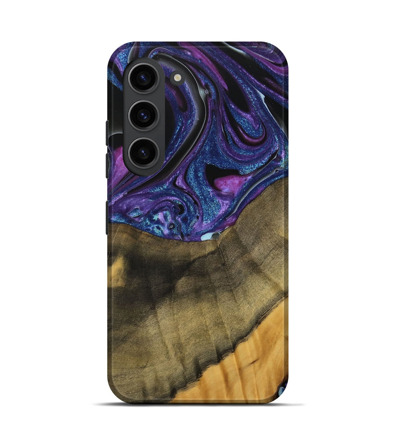 Galaxy S23 Wood Live Edge Phone Case - Mariska (Purple, 740583)