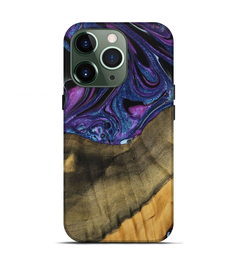 iPhone 13 Pro Wood Live Edge Phone Case - Mariska (Purple, 740583)