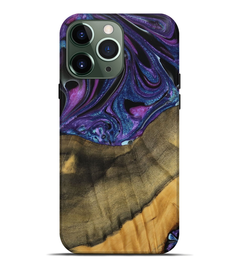 iPhone 13 Pro Max Wood Live Edge Phone Case - Mariska (Purple, 740583)