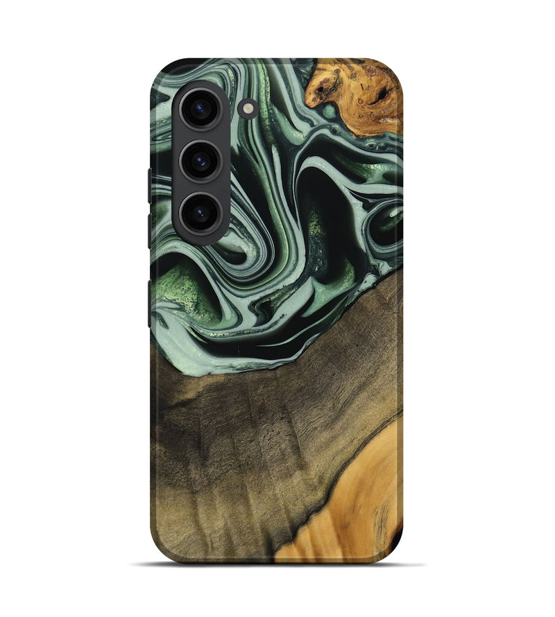 Galaxy S23 Wood Live Edge Phone Case - Cacilie (Green, 740589)