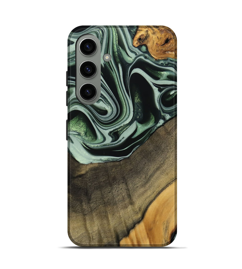 Galaxy S24 Wood Live Edge Phone Case - Cacilie (Green, 740589)