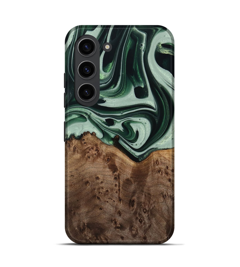 Galaxy S23 Wood Live Edge Phone Case - Moody (Green, 740593)