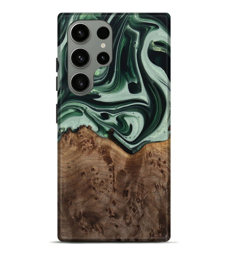 Galaxy S23 Ultra Wood Live Edge Phone Case - Moody (Green, 740593)