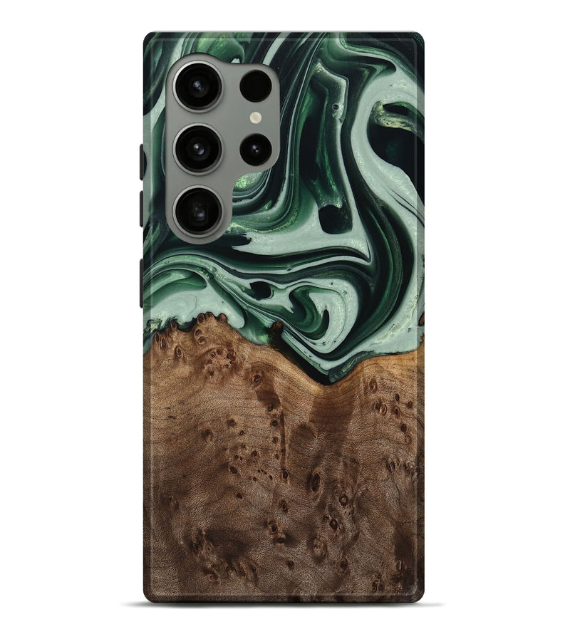 Galaxy S24 Ultra Wood Live Edge Phone Case - Moody (Green, 740593)