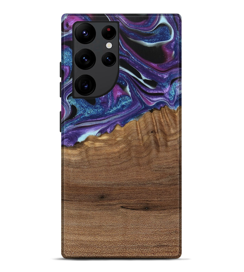 Galaxy S22 Ultra Wood Live Edge Phone Case - Issam (Purple, 740594)