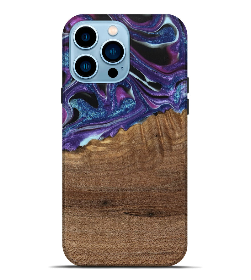 iPhone 14 Pro Max Wood Live Edge Phone Case - Issam (Purple, 740594)