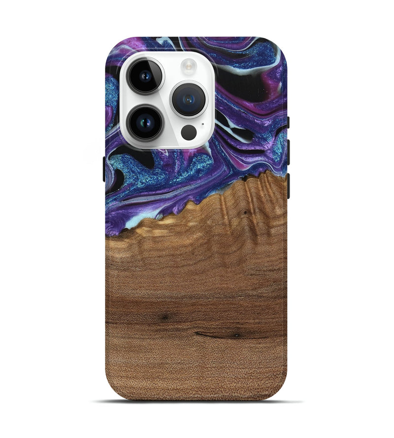 iPhone 15 Pro Wood Live Edge Phone Case - Issam (Purple, 740594)