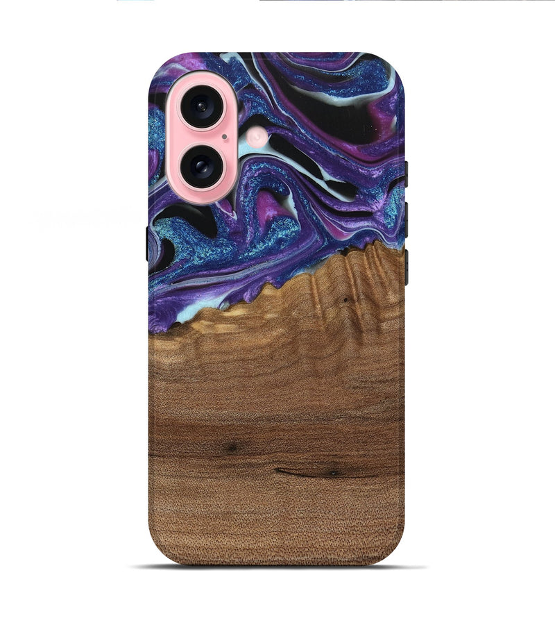 iPhone 16 Wood Live Edge Phone Case - Issam (Purple, 740594)