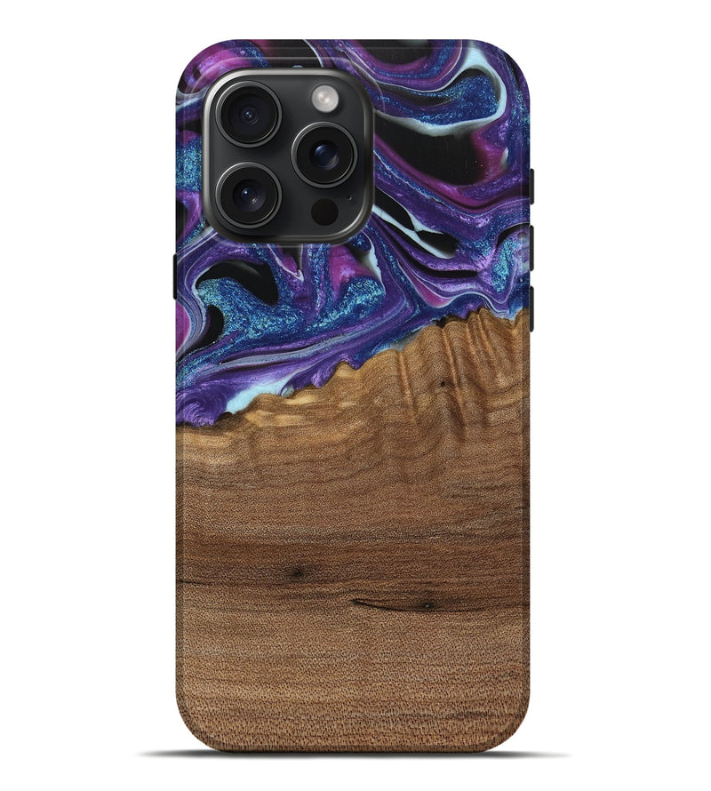 iPhone 16 Pro Max Wood Live Edge Phone Case - Issam (Purple, 740594)