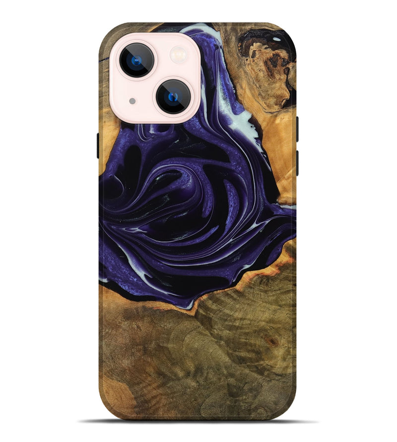 iPhone 14 Plus Wood Live Edge Phone Case - Tamma (Purple, 740595)