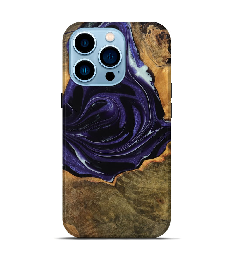 iPhone 14 Pro Wood Live Edge Phone Case - Tamma (Purple, 740595)