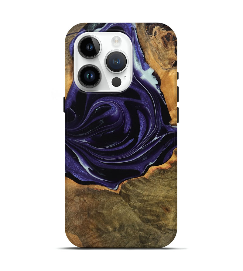 iPhone 15 Pro Wood Live Edge Phone Case - Tamma (Purple, 740595)