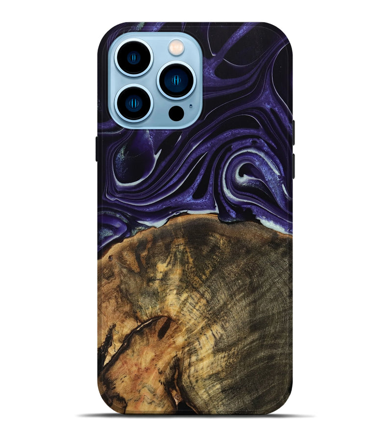 iPhone 14 Pro Max Wood Live Edge Phone Case - Essex (Purple, 740596)