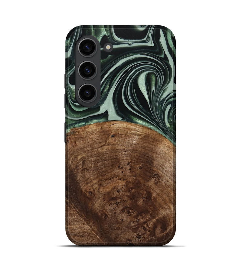 Galaxy S23 Wood Live Edge Phone Case - Sivo (Green, 740599)