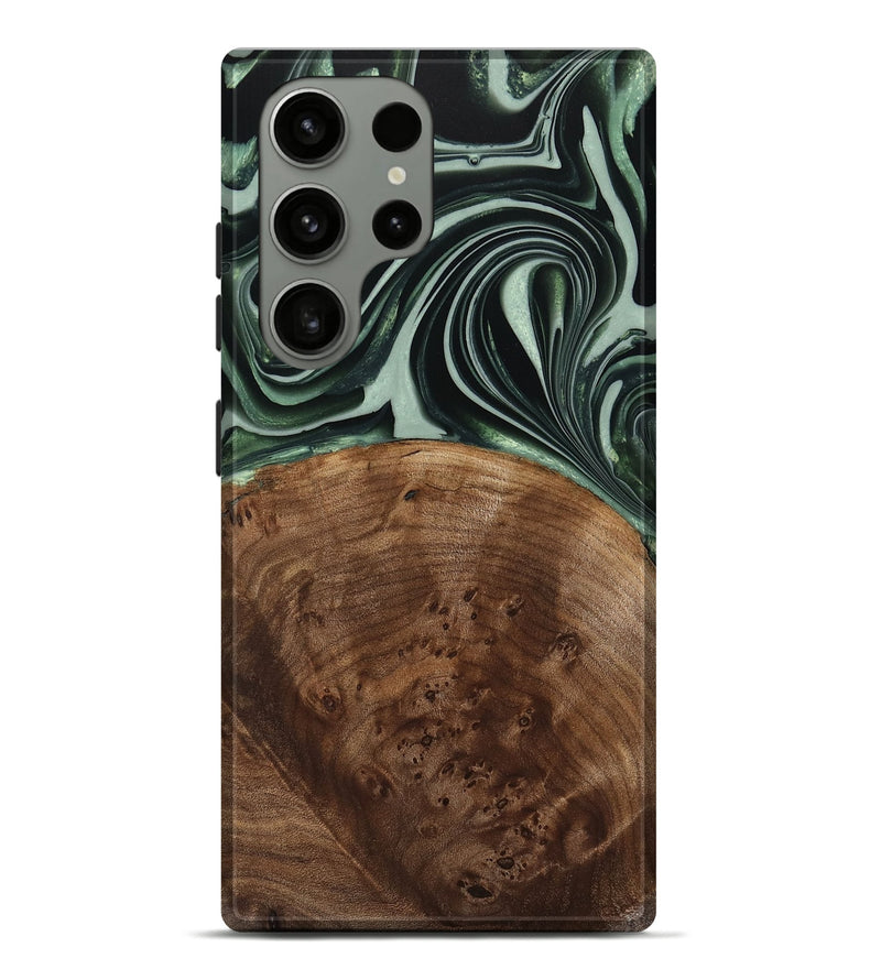 Galaxy S23 Ultra Wood Live Edge Phone Case - Sivo (Green, 740599)