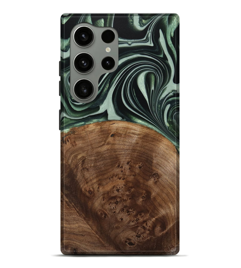 Galaxy S24 Ultra Wood Live Edge Phone Case - Sivo (Green, 740599)