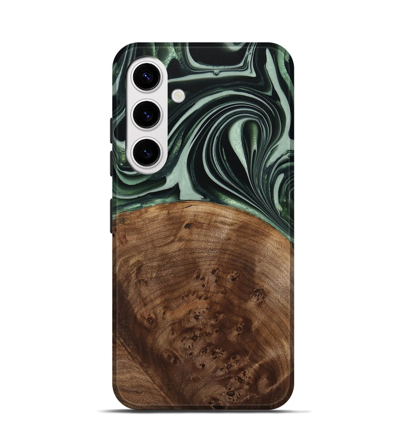 Galaxy S25 Wood Live Edge Phone Case - Sivo (Green, 740599)