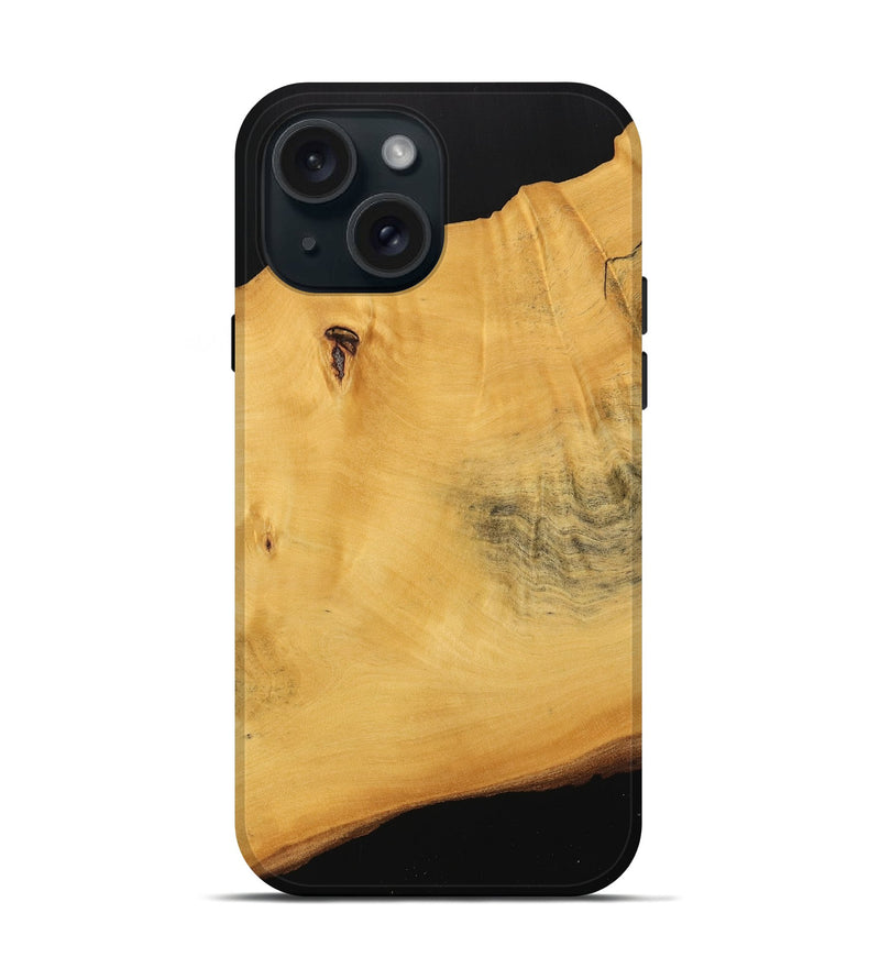 iPhone 15 Wood Live Edge Phone Case - Vanna (Wood Burl, 740601)