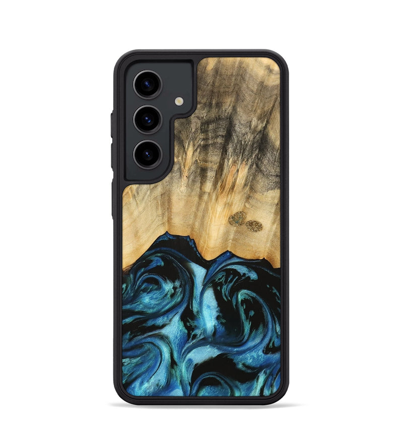 Galaxy S24 Wood Phone Case - Brionna (Blue, 740615)