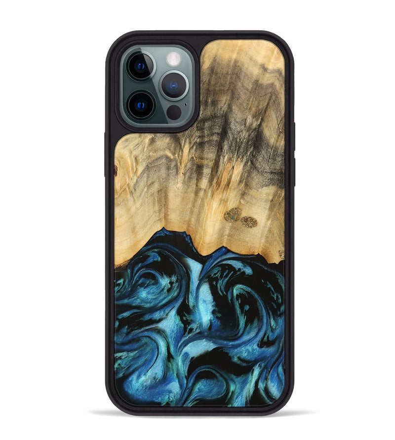 iPhone 12 Pro Max Wood Phone Case - Brionna (Blue, 740615)