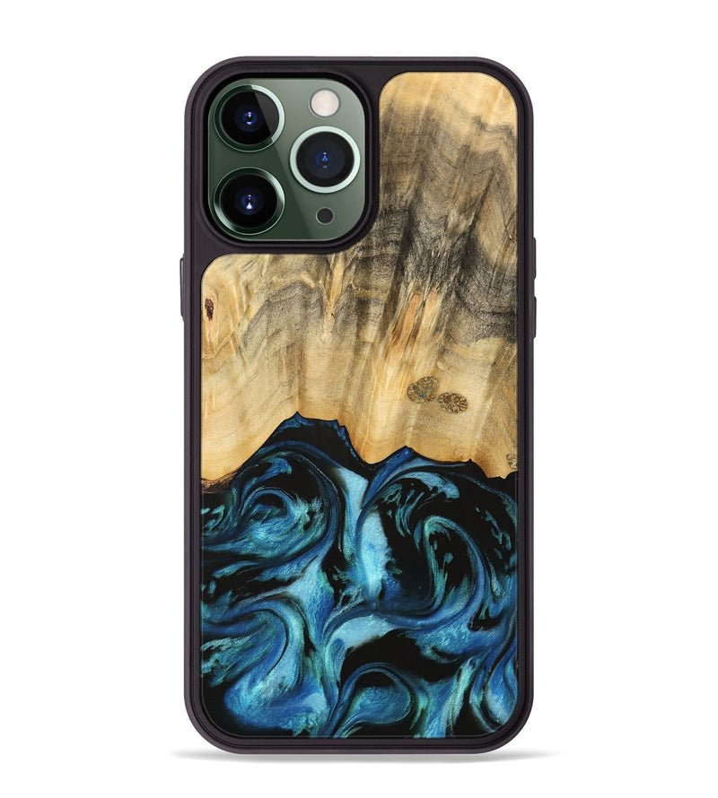 iPhone 13 Pro Max Wood Phone Case - Brionna (Blue, 740615)