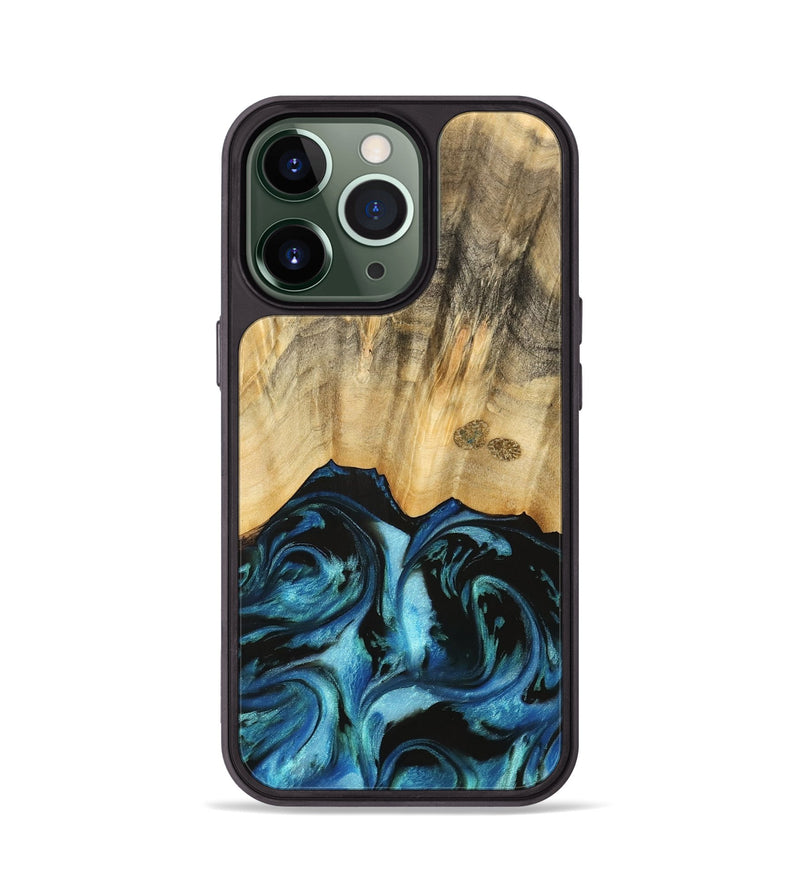 iPhone 13 Pro Wood Phone Case - Brionna (Blue, 740615)