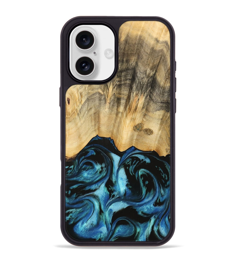 iPhone 16 Plus Wood Phone Case - Brionna (Blue, 740615)