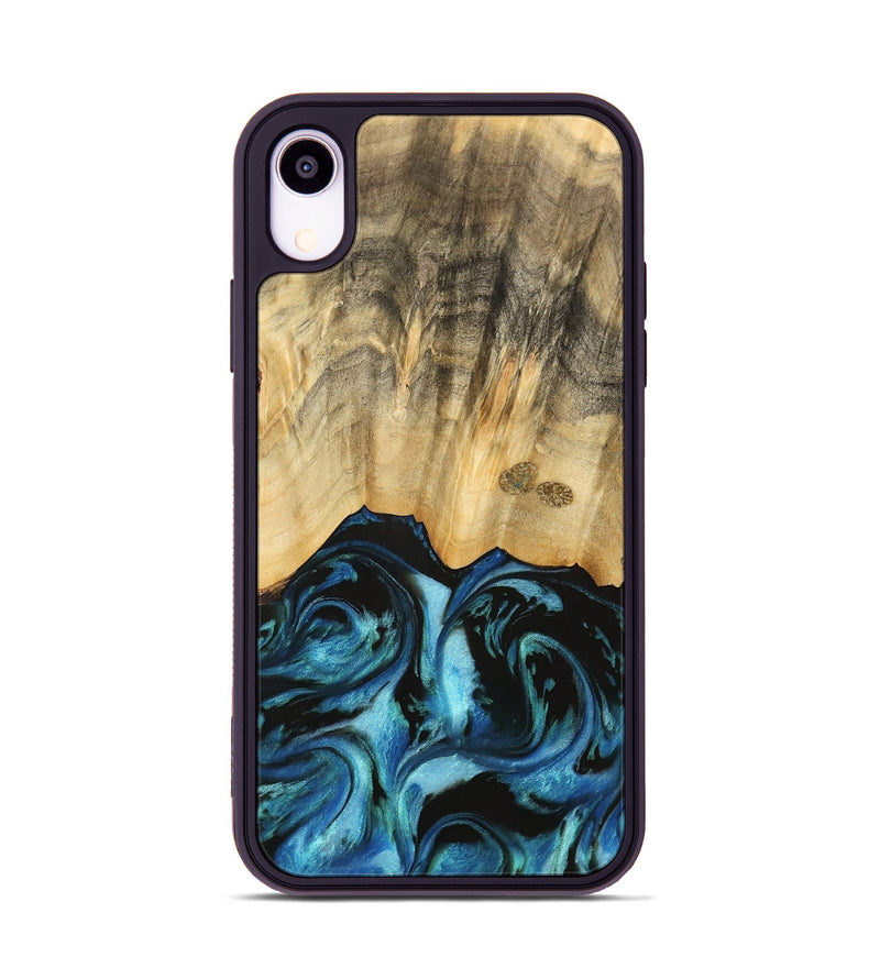 iPhone Xr Wood Phone Case - Brionna (Blue, 740615)