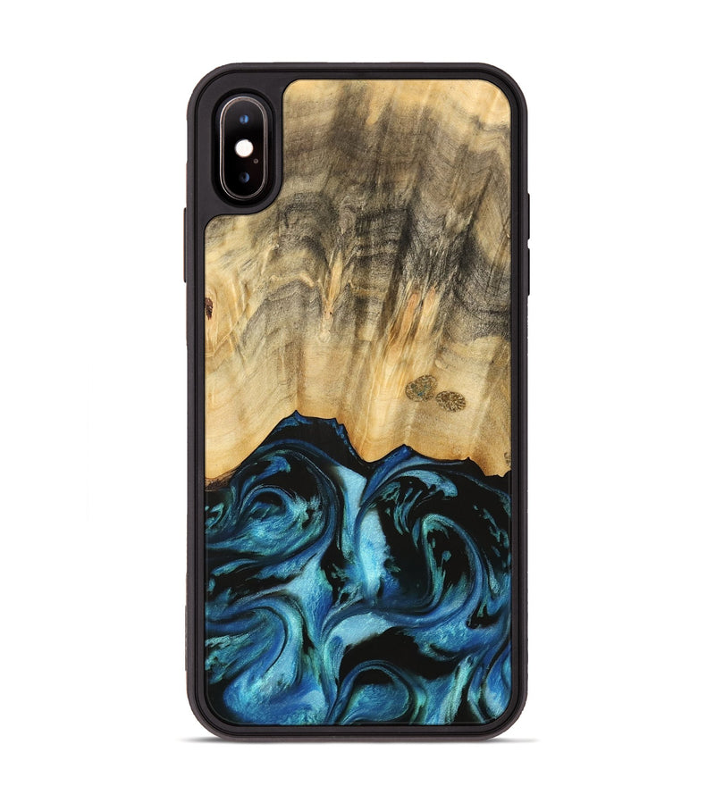 iPhone Xs Max Wood Phone Case - Brionna (Blue, 740615)