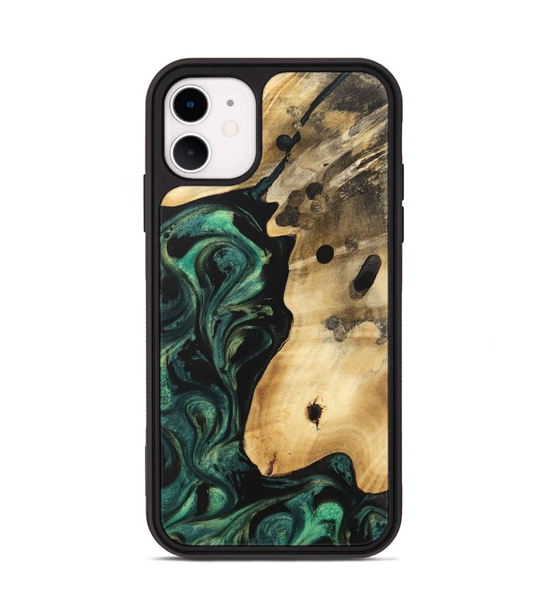 iPhone 11 Wood Phone Case - Heidy (Green, 740620)