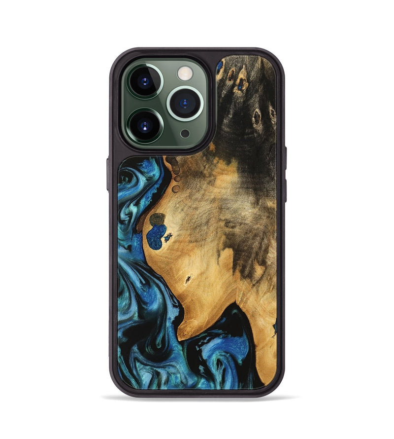 iPhone 13 Pro Wood Phone Case - Vernia (Blue, 740624)