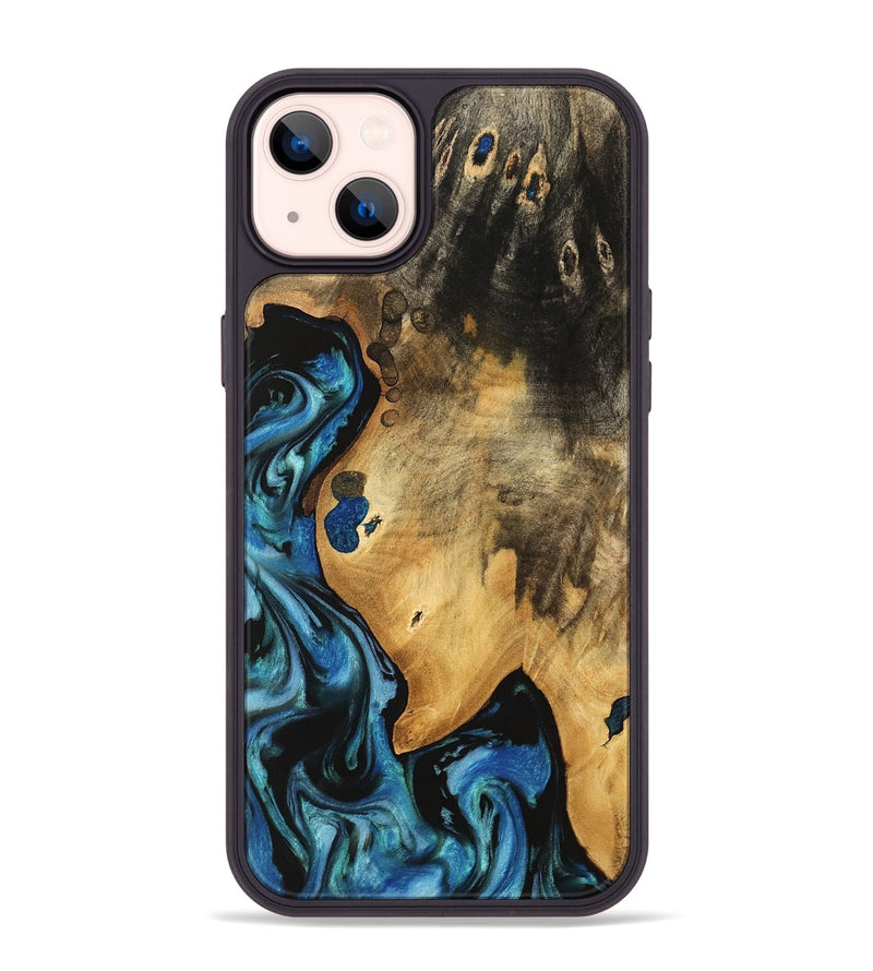 iPhone 14 Plus Wood Phone Case - Vernia (Blue, 740624)