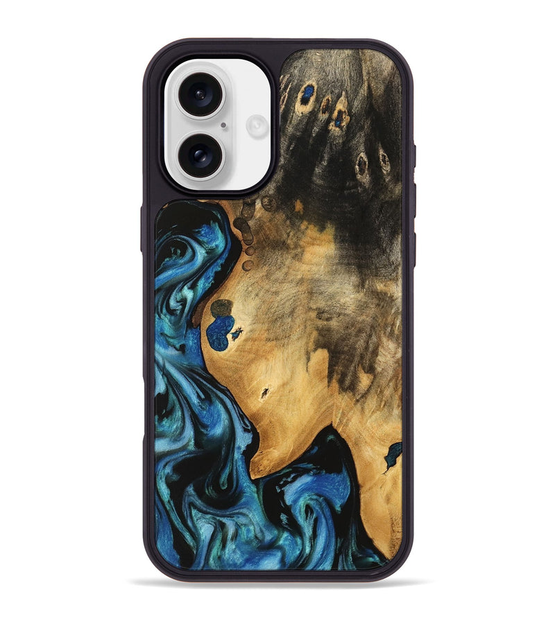 iPhone 16 Plus Wood Phone Case - Vernia (Blue, 740624)