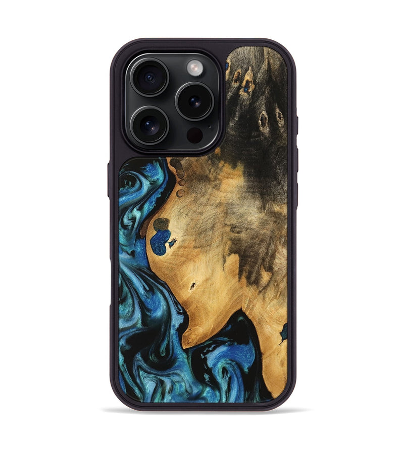 iPhone 16 Pro Wood Phone Case - Vernia (Blue, 740624)