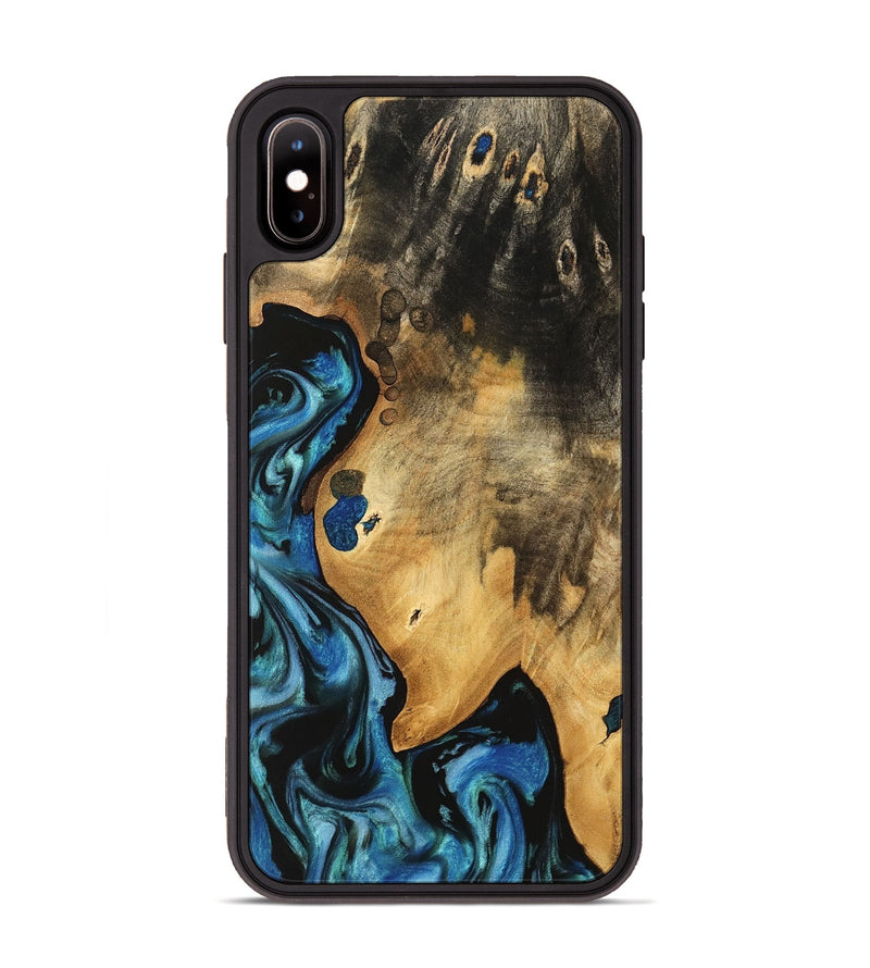 iPhone Xs Max Wood Phone Case - Vernia (Blue, 740624)