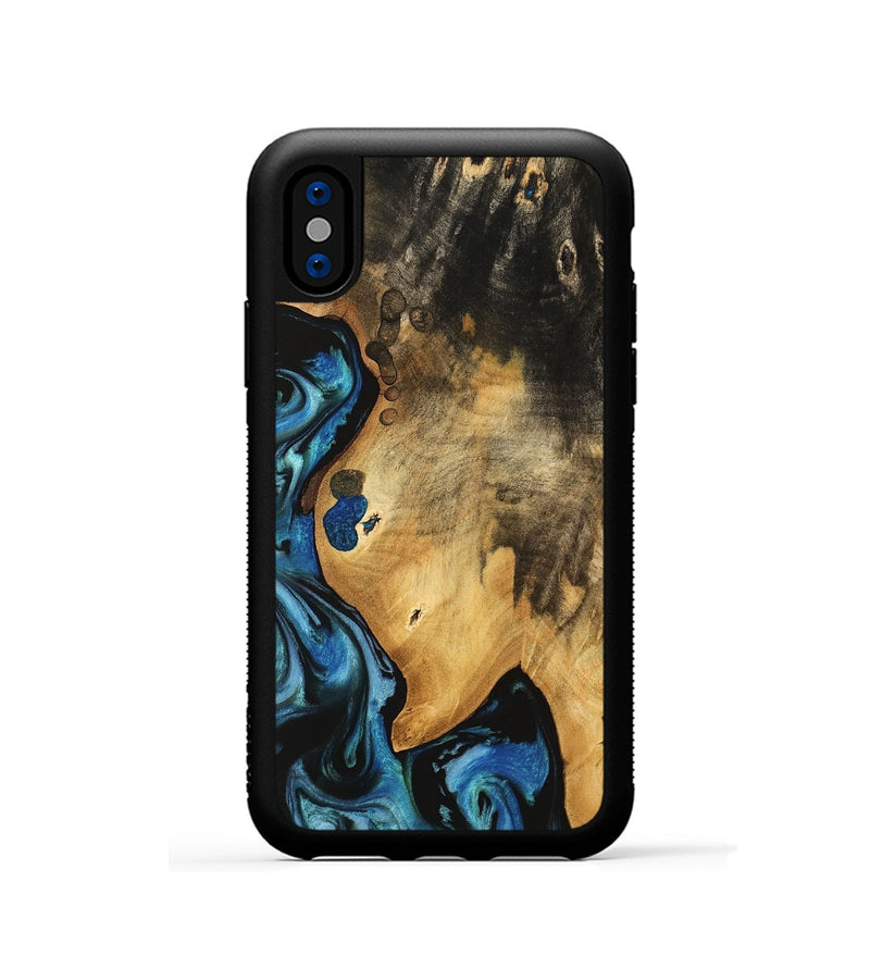 iPhone Xs Wood Phone Case - Vernia (Blue, 740624)