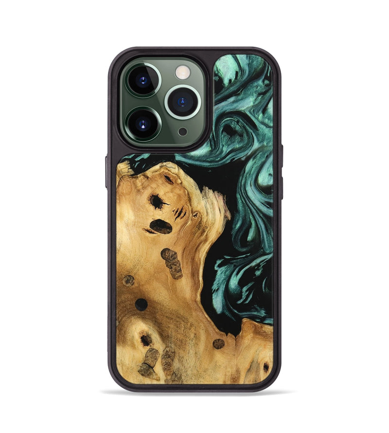 iPhone 13 Pro Wood Phone Case - Padma (Green, 740629)