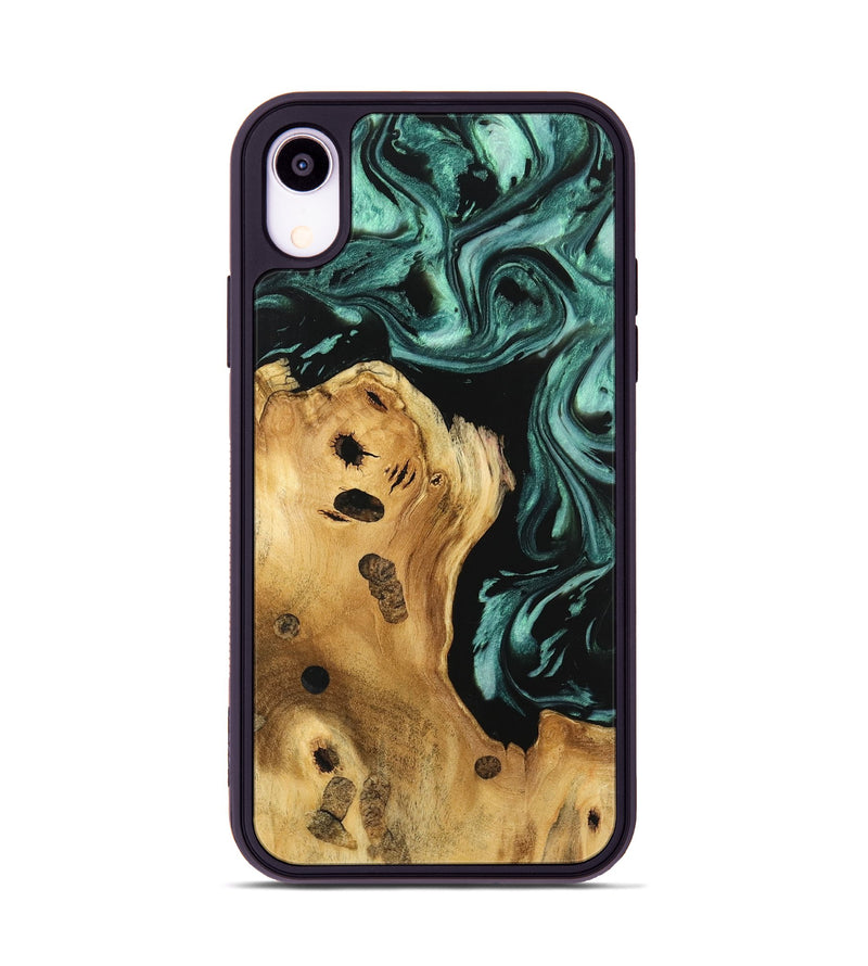 iPhone Xr Wood Phone Case - Padma (Green, 740629)