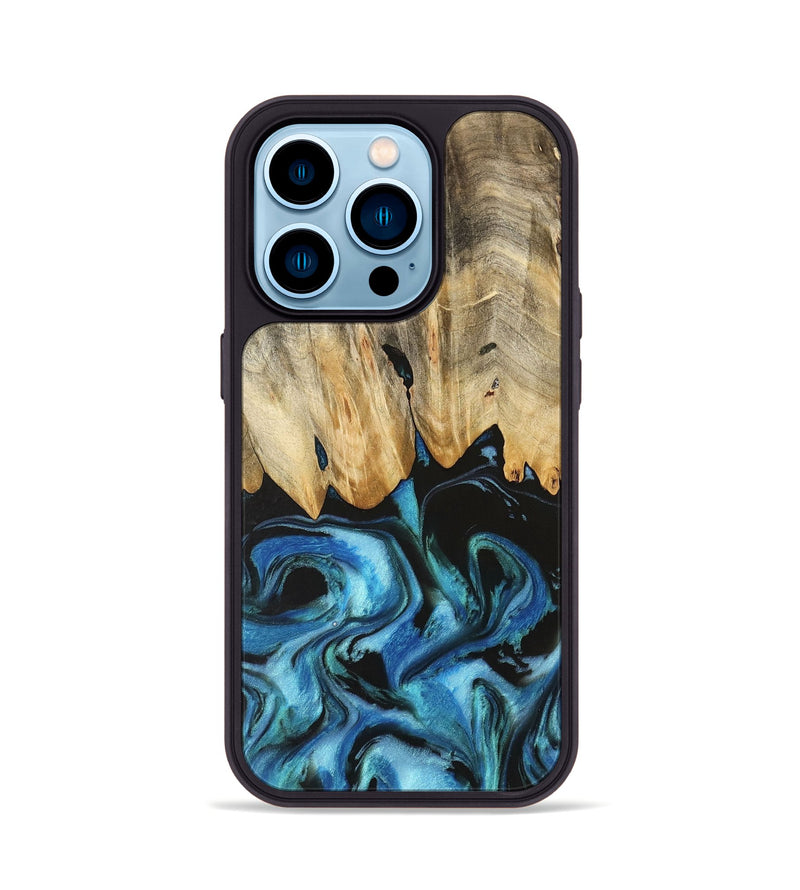 iPhone 14 Pro Wood Phone Case - Weldon (Blue, 740640)