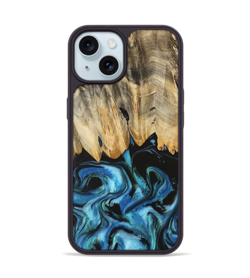 iPhone 15 Wood Phone Case - Weldon (Blue, 740640)