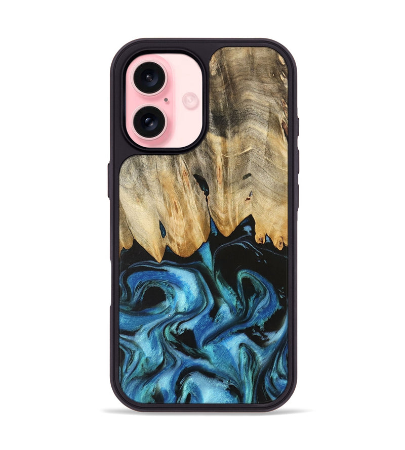 iPhone 16 Wood Phone Case - Weldon (Blue, 740640)