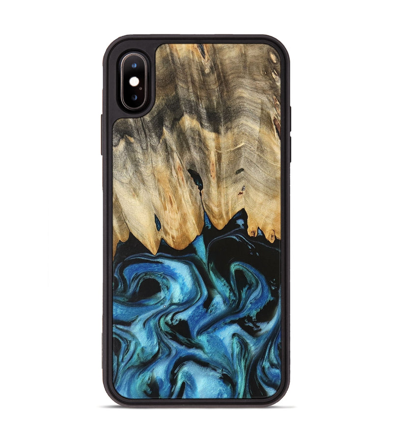 iPhone Xs Max Wood Phone Case - Weldon (Blue, 740640)