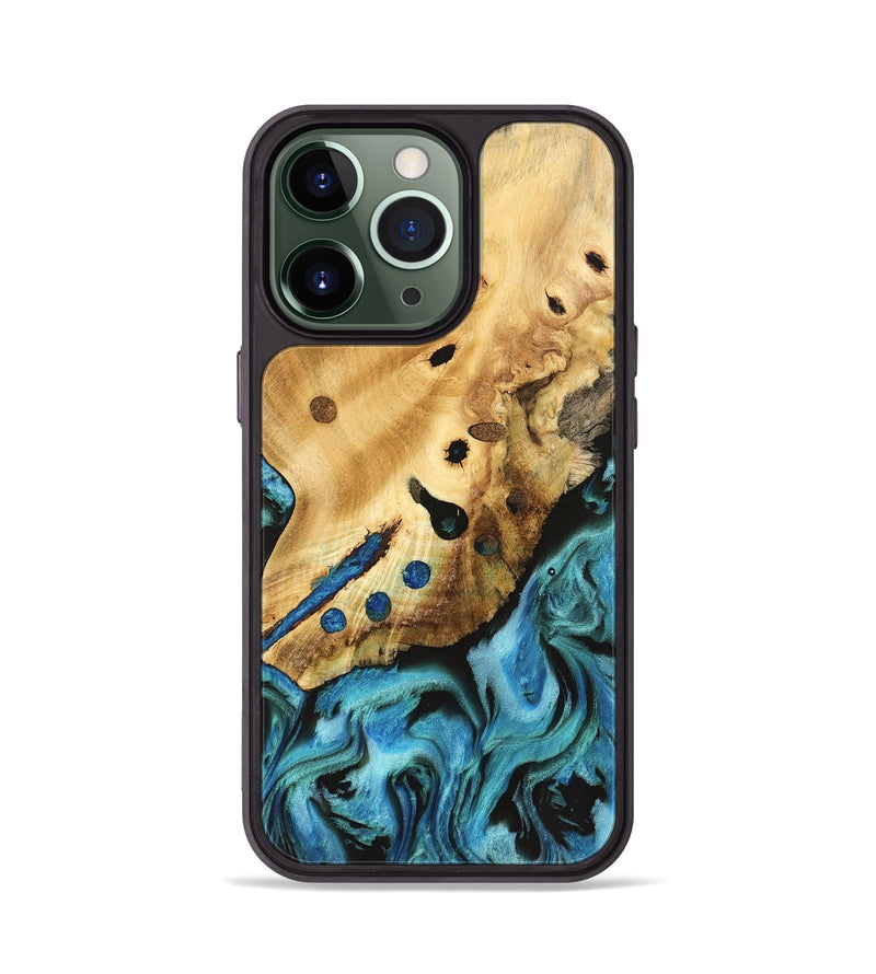 iPhone 13 Pro Wood Phone Case - Detlev (Blue, 740653)