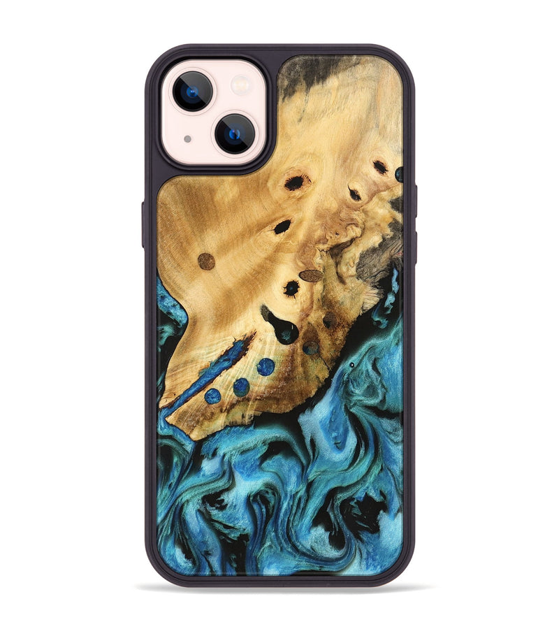 iPhone 14 Plus Wood Phone Case - Detlev (Blue, 740653)